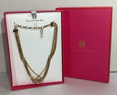 "Collar House of Harlow 1960 para mujer de 16"" de latón en capas CJ1-85" Foto 1 de 4