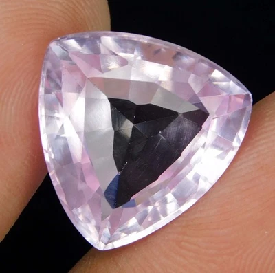 Piedra preciosa suelta corte trillón kuncita rosa brasileña certificada natural de 18,15 quilates Foto 1 de 4