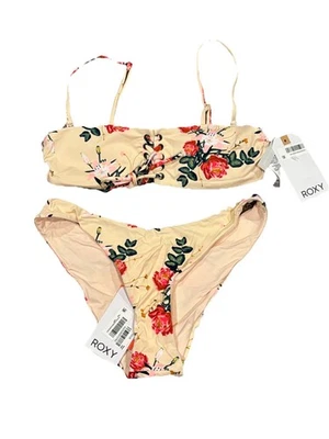 Conjunto de bikini Roxy Beach Classics Garden Lily Bandeau pierna alta XS rosa nube floral Foto 1 de 3
