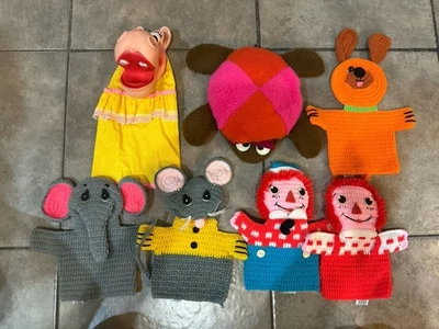 Rushton Cara de Goma Henrietta Hippo Marioneta Tejida a Mano La Fábrica de Títeres Lote Foto 1 de 4