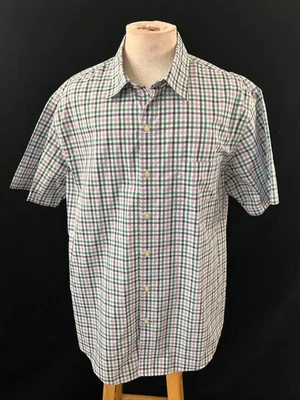 Van Heusen mens shirt size 17 17.5 short sleeve checked classic fit button up - Image 1 of 4