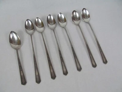 Oneida Tudor Plato de Plata Cubiertos 7 Piezas Lote de 6 Cucharaditas de Té Helado Foto 1 de 3