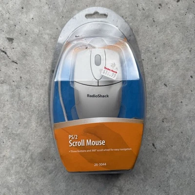 New Old Stock Computer Mouse RadioShack 3 Button PS/2 Scroll 26-3044 520 DPI !! - Image 1 of 4