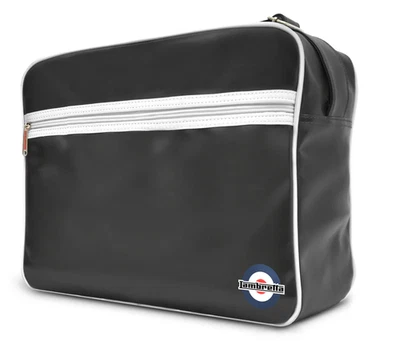 Lambretta Classic Retro Black/White Messenger/Flight Bag - Image 1 of 4