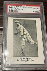 2011 Topps - CMG Reprints 4 Babe Ruth 1916 Sporting News Low Pop & Rare - Bild 1 von 2