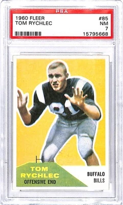 1960 Fleer #85 Tom Rychlec Buffalo Bills Football Card PSA 7 NM ID:45705 - Image 1 of 2
