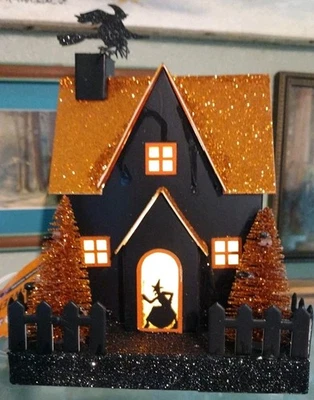 Halloween Casa Embrujada Luz LED Mesa Decoración 9.5" Foto 1 de 4