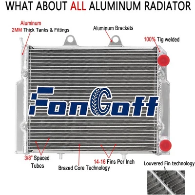 2 Row Aluminum Radiator Fit 2007~2017 16 Polaris RZR 570 RZR800 RZR800S 1240444 Foto 1 de 4