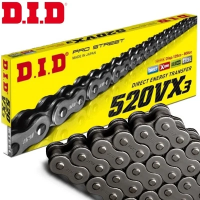 DID Chain for Honda CB 500 FA ABS 2016 PC45B X-Ring 520VX3 Black Rivet - Image 1 of 2