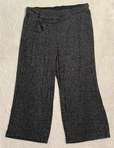 Neu mit Etikett Torrid Damenhose schwarz weites Bein Glitzerstreifen Übergröße 3X/22-24 Party - Bild 1 von 5