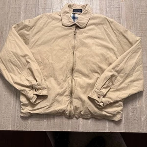 BURBERRY london Bomber Jacket coat winter Lined BEIGE size XL - Picture 1 of 13