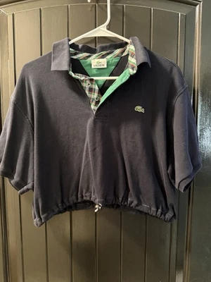 Polo recortado vintage LACOSTE rediseñado azul - talla 2XL Foto 1 de 4