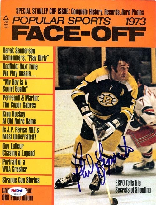 Phil Esposito Autographed Signed Face-Off Magazine Cover Boston Bruins PSA/DNA - Image 1 of 1