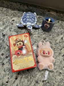 Labubu Popmart Have A Seat Dada Pink Keychain+ Popblock Snakes New Year Bundle - Picture 1 of 17