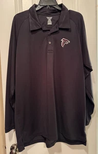 Men's Long Sleeve Atlanta Falcons Black Polo Shirt, Size Large - Picture 1 of 4