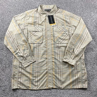 Exofficio Shirt Men XXL Beige Roll Tab Vented Nylon Hiking Fishing Air Strip NWT - Image 1 of 4