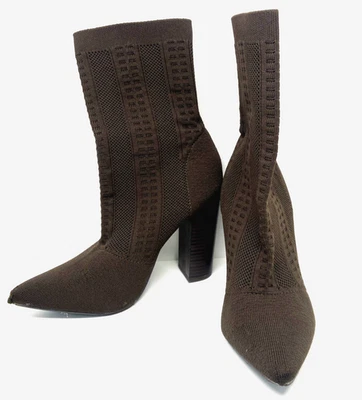 Botines de tacón de tela marrón para mujer JESSICA SIMPSON talla 8M” Foto 1 de 4