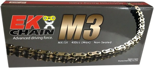 EK 520 M3 Series Non-Sealed Motocross Chain 120 Links Gold - Image 1 of 1