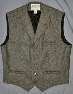 Schaefer Outfitter Vest Mens XL Gray Wool Western Style Made In USA Cowboy 704 - Picture 1 of 6