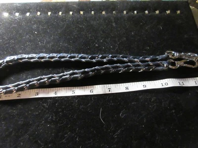 CORREA DE CADENA MZ WALLACE DE CUERO NEGRO Y METAL PLATEADO...SOLO CORREA AUTÉNTICA. Foto 1 de 4