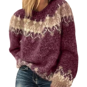 Sweater, Jacquard Sweater, Women's Sweater, Knitted Sweater, Fall Winter Sweater - Picture 1 of 8