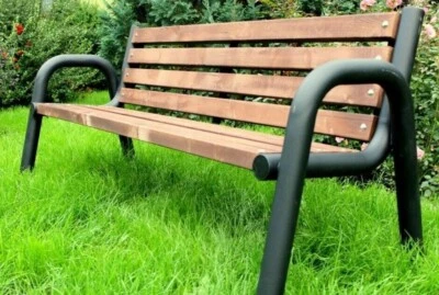 ORBITREX.EU Gartenbank Parkbank Gestell Stahl Massivholz PARK 100cm- 225cm 5 Person