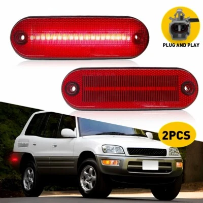For Toyota RAV4 1996 1997 1998 1999 2000 Red Rear Bumper LED Side Marker Light M - Image 1 of 4