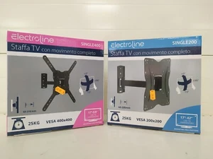 Electroline Supporti Tv Staffa TV 200x200 e 400x400 max 25kg Nero - Foto 1 di 8