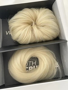 NEW Easilocks Set of Two Scrunchies Smooth & Wavy Hair Bun  Ice Blonde - Picture 1 of 9