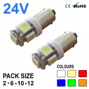 24v Side Light 249 233 T4W 5 SMD BA9s Hella Spot Bulbs HGV Truck Single Contact - Picture 1 of 5