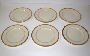 6er Set Lenox Smoking 6 1/8" Brot- oder Dessertteller mit goldverkrusteten Rändern - Bild 1 von 8
