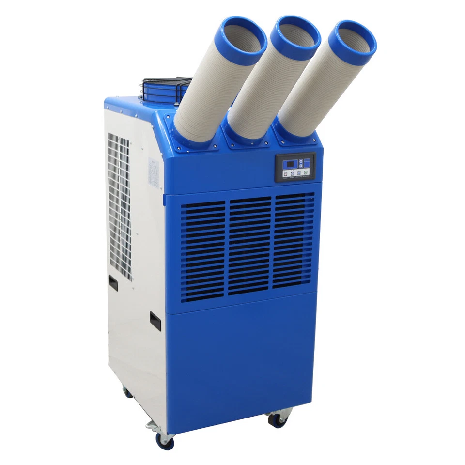 220v Industrial Spot Cooler Air Conditioner Mobile Outdoor Cooling Aircon 3 Tube