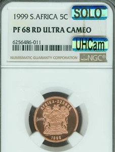 1999 SOUTH AFRICA 5 CENTS NGC PF68 MAC UHCam SOLO FINEST SPOTLESS 3,743 minted  - Picture 1 of 2