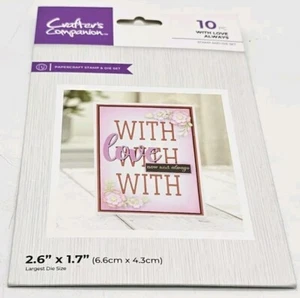 Crafters Companion Stamp And Dies 10 Piece With Love Always Cc-std-wilo - Picture 1 of 5