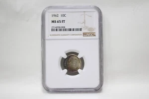 NGC 1962 10C MS 65 FT Silver Dime *Beautiful Toning* - Picture 1 of 2