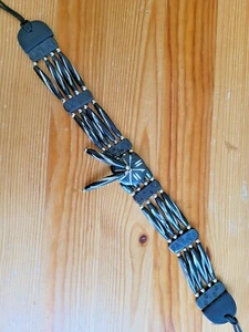 Buffalo Bone 4 Line Choker Beaded Tribal Native American Necklace Dark Brown - Picture 1 of 3