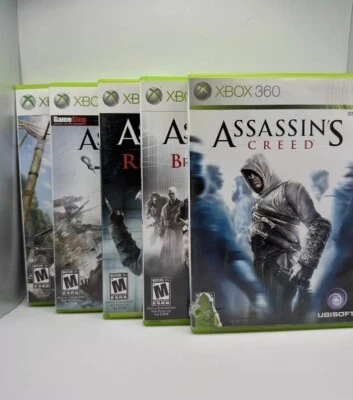 Xbox 360 5 Game Lot Assassins Creed, 3, Rev, Brotherhood, Black Flag CIB -Tested - Image 1 of 4