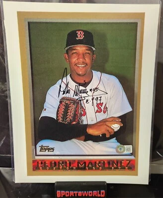 Pedro Martinez Autographed 8x10 Photo W/ CY 97 Insc Red Sox HOF BAS COA - Image 1 of 4