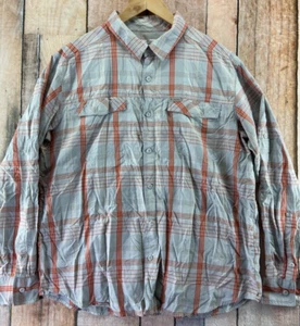 Columbia Long Sleeve Vented Fishing Gear Button Shirt Mens XL Blue Orange Plaid - Picture 1 of 19