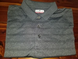 GRAND SLAM Polo Golf Shirt Men's Gray Black Striped Polyester Medium - Picture 1 of 6
