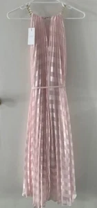 Ted Baker Dip Hem Soft Pink Pleated Maxi Dress. Worn Once. - Picture 1 of 9