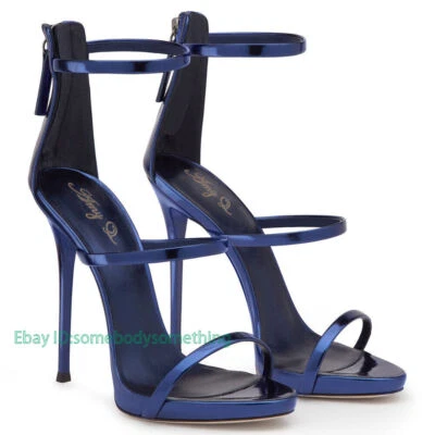 Sandalias para mujer Peep Toe Tacones altos Zapatos Hebilla Correa Dama Boda Fiesta Zapatos Foto 1 de 4