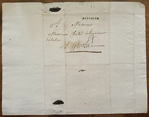 Marque postale - PONTOISE - Monsieur Chatel - à GISORS 2 MARS 1744 ? - Imagen 1 de 2