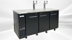 New 72" Commercial Beer Kegerator 2 Tower 4 Taps Dispenser Refrigerator Keg NSF