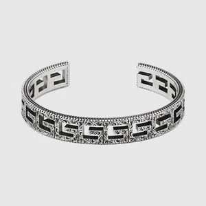 Brazalete GUCCI Cuadrado G en Plata de Ley Talla 18 - Imagen 1 de 5