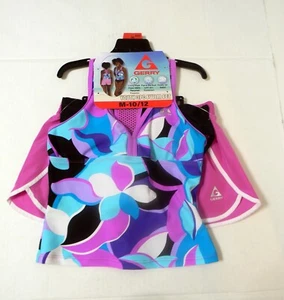 GERRY Girls Youth Purple 3 Piece Swim Suit Set Size Medium 10/12 - Picture 1 of 2