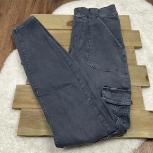 Pantalón al tobillo cargo sarga elástica negra lavada SPANX entrepierna mediana alta - Imagen 1 de 5