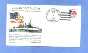 USS OLYMPIA C-6 Spanish-American War Cruiser PhotoCachet Handstamp, Philadelphia - Picture 1 of 1