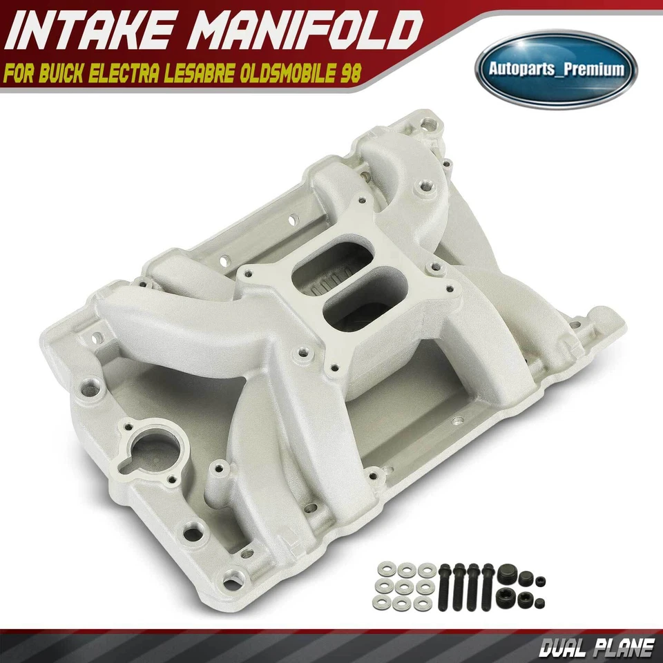 Colector de admisión de doble plano SBC bloque pequeño espacio de aire para Oldsmobile V8 98 400 455 Foto 1 de 4