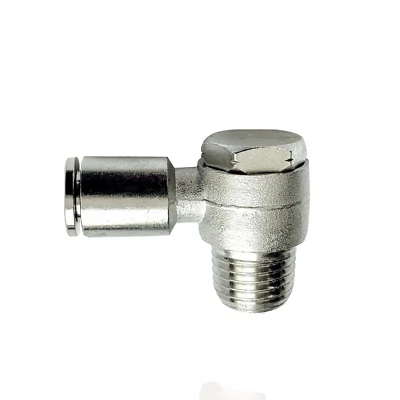 Brass Swivel Bonjo 6 mm tube OD x 1/8 R Push to connect One Touch fitting, 3 pcs - Image 1 of 4